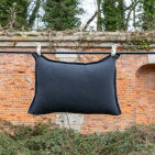 Housse de coussin en lin lavé Gris Plomb