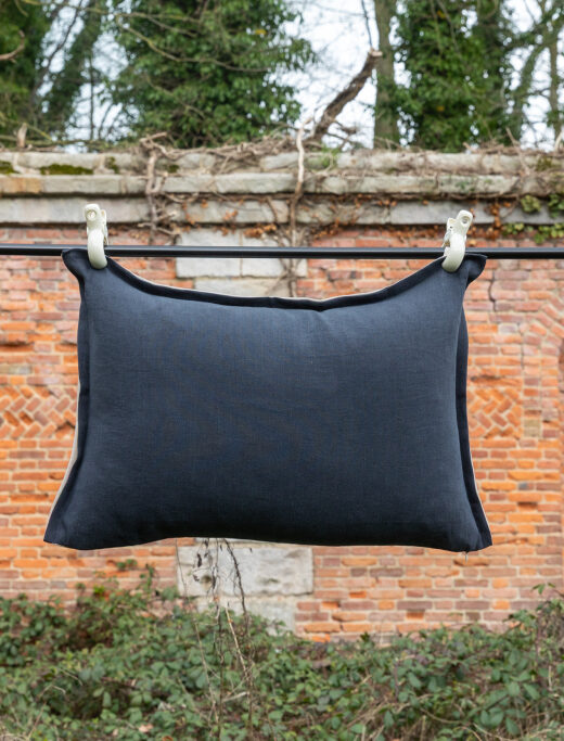 Housse de coussin en lin lavé Gris Plomb