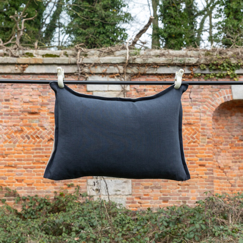 Housse de coussin en lin lavé Gris Plomb - Embrin