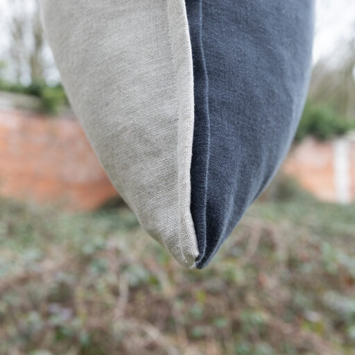 Housse de coussin en lin lavé Gris Plomb