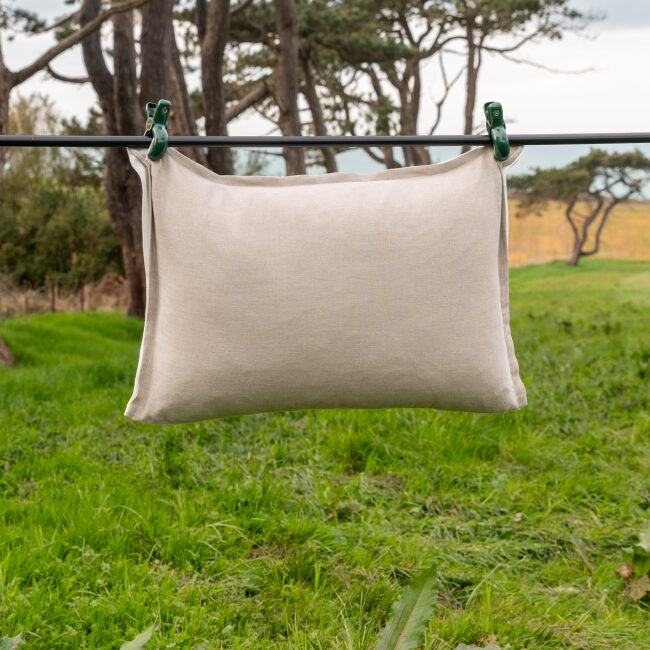 Washed linen cushion cover Ficelle Bicolore