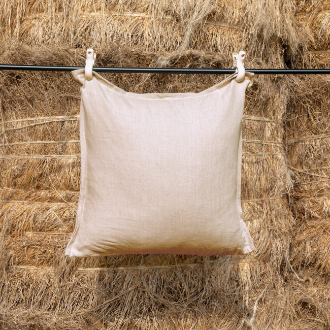 Washed linen cushion cover Ficelle Bicolore