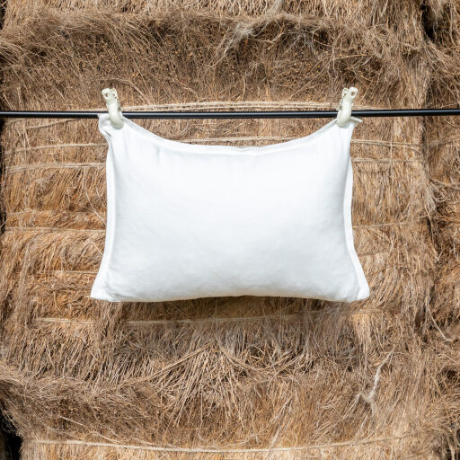 Housse de Coussin en lin lavé Crème