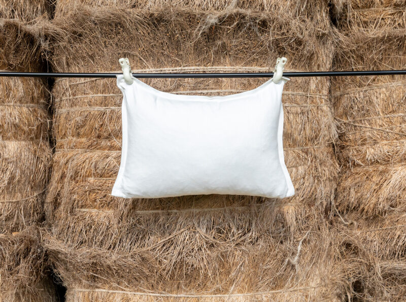 Housse de Coussin en lin lavé Crème