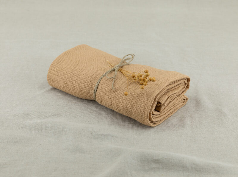 Serviette Nid d'Abeille en Lin Lavé Miel