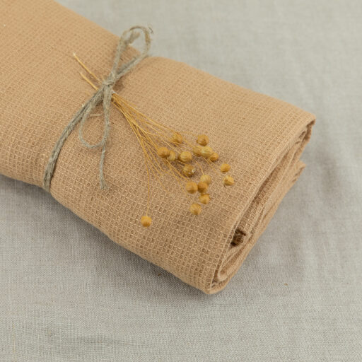 Serviette Nid d'Abeille en Lin Lavé Miel