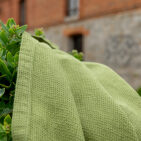 Serviette Nid d'Abeille en Lin Lavé Olive