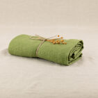 Serviette Nid d'Abeille en Lin Lavé Olive