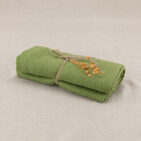 Serviette Nid d'Abeille en Lin Lavé Olive