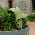 Serviette Nid d'Abeille en Lin Lavé Olive