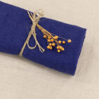 Serviette Nid d'Abeille en Lin Lavé Indigo