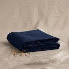 Drap Housse en Lin Lavé Bleu Nuit