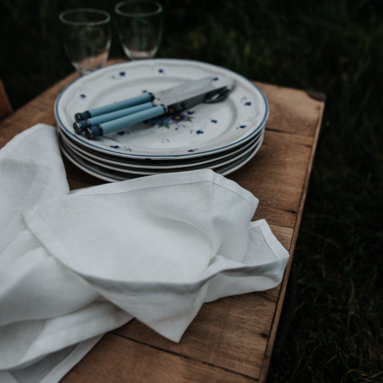 Serviettes de Table en Lin Lavé Craie (lot de 4) - Embrin