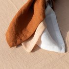 Serviettes de Table en Lin Lavé Craie (lot de 4)