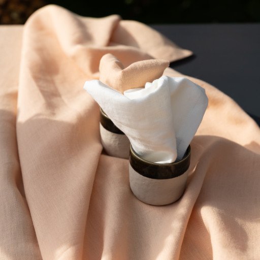 Serviettes de Table en Lin Lavé Craie (lot de 4)