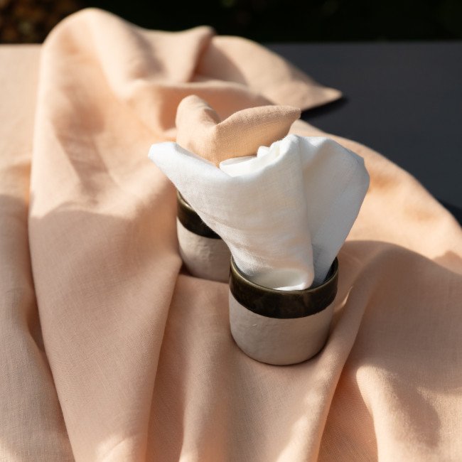 Serviettes de Table en Lin Lavé Craie (lot de 4)