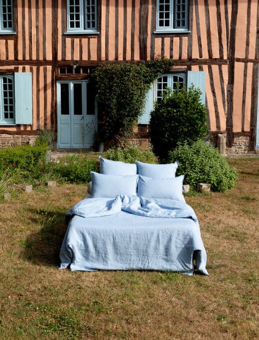 Housse de couette en lin lave Bleu Horizon