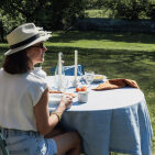 Nappe en lin lavé Bleu Horizon