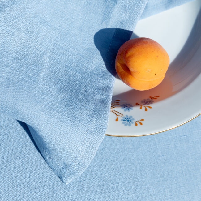 Serviettes de Table en lin Lavé Bleu Horizon (lot de 4)
