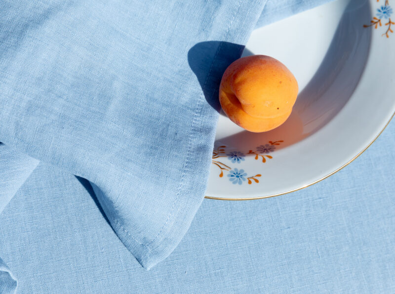 Serviettes de Table en lin Lavé Bleu Horizon (lot de 4)