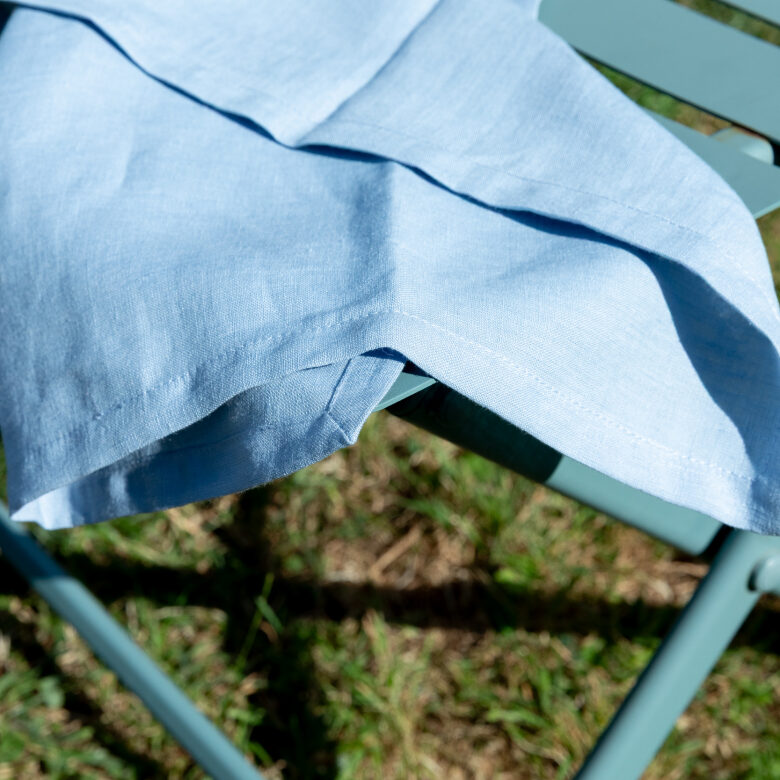 Serviettes de Table en lin Lavé Bleu Horizon (lot de 4) - Embrin