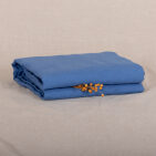 Drap Plat en Lin Lavé Bleu Azur