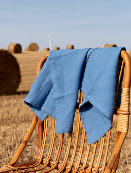 Serviettes de table en lin lavé Bleu Azur (lot de 4)