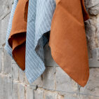 Serviettes de table en lin lavé Rayures Ardoise (lot de 4)