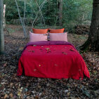 Washed linen duvet cover in Red Groseille
