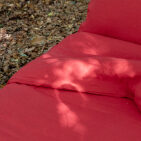 Drap Housse en Lin Lavé Rouge Groseille