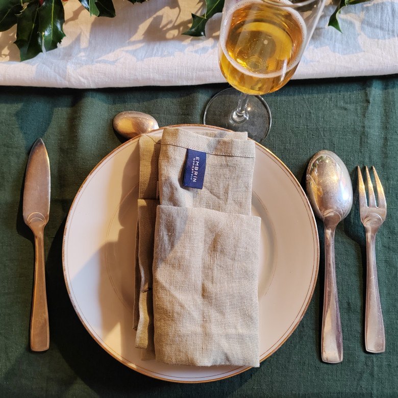 Serviettes de Table en Lin Lavé Naturel (lot de 4) - Embrin