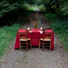 Nappe en lin lavé Rouge Groseille