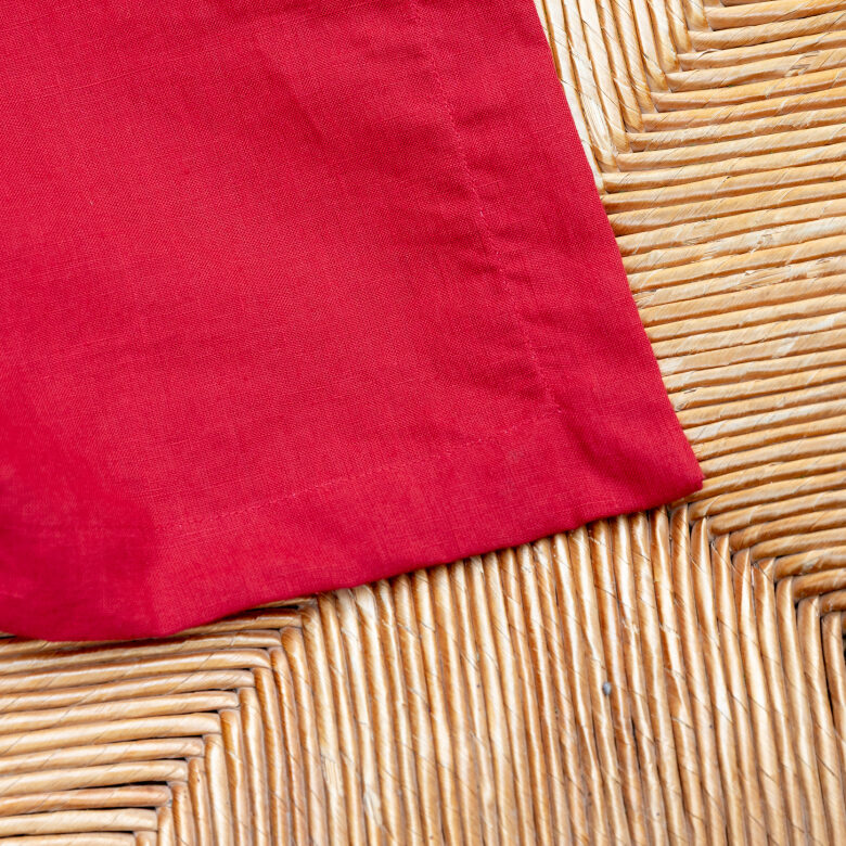 Nappe en lin lavé Rouge Groseille - Embrin