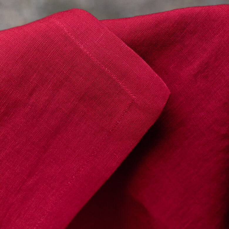 Serviettes de Table en lin Lavé Rouge Groseille (lot de 4) - Embrin