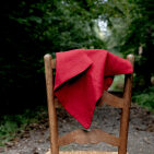 Serviettes de Table en lin Lavé Rouge Groseille (lot de 4)