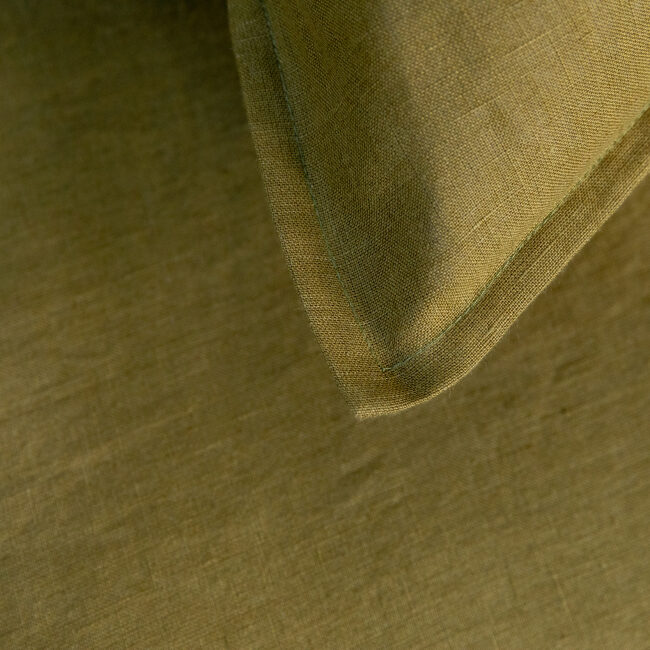 Washed linen duvet cover Bronze Green