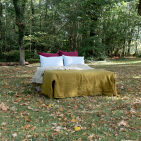Housse de couette en lin lavé Vert Bronze