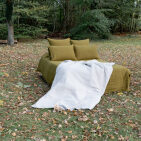 Housse de couette en lin lavé Vert Bronze