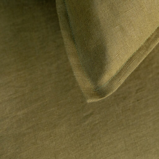 Housse de couette en lin lavé Vert Bronze