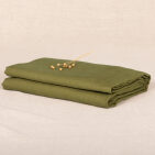Flat sheet in washed linen Bronze Green