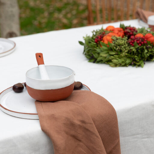 Washed Linen Tablecloth Chalk