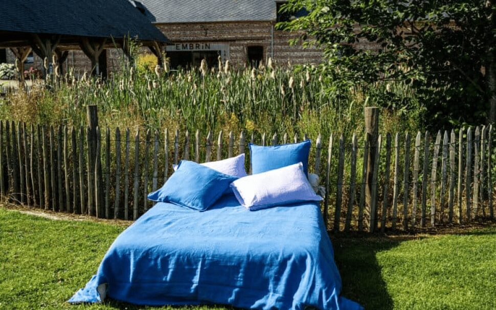 Draps en Lin Bleu