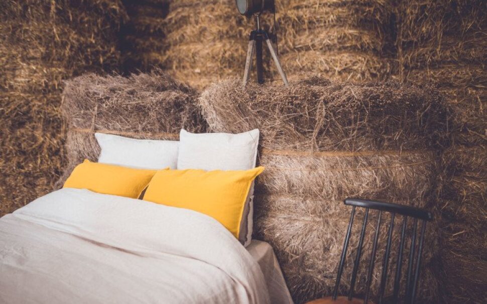 Taies d'Oreiller en Lin Jaune