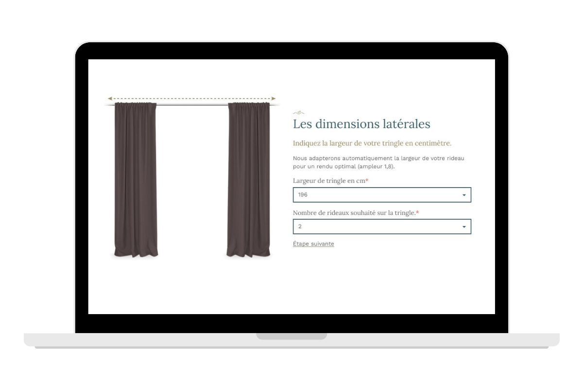 Configurateur de rideaux sur-mesure Embrin